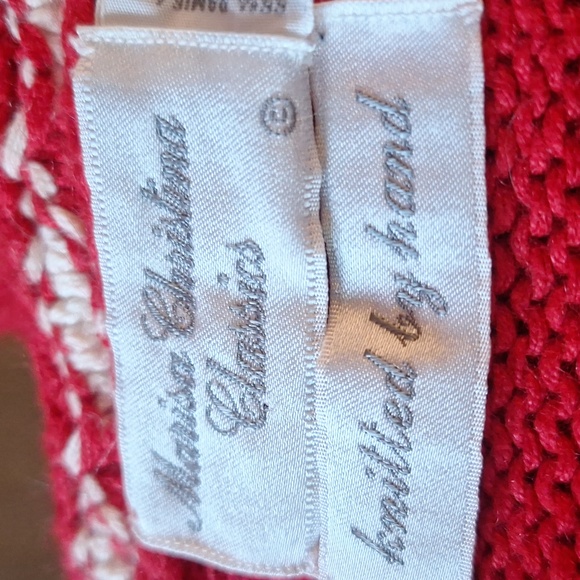 Red Hand Knitted Xmas Cardigan Size Med/ Large - Picture 4 of 10